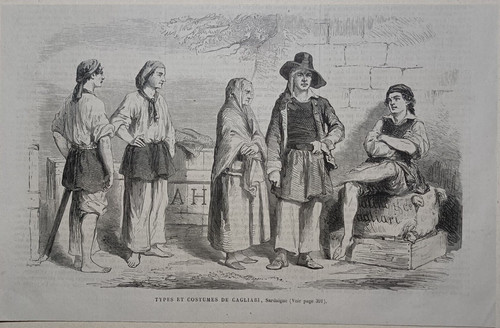 Stampa antica 1865 - , cagliari
