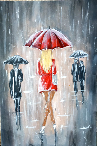Una ragazza sotto ombrello - ragazza,