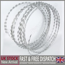 20M Filo Spinato Rasoio Singola Bobina Filo di Sicurezza Antifurto per Recinzione Fattoria Giardino