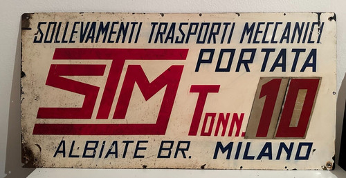 Vecchia targa metallo - targa,
