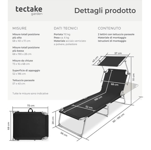 Lettino pieghevole - lettino,
