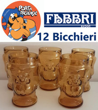 Fabbri Amarena N°12 Bicchieri Pirata Salomone Pacioccone Vintage 70' Collezione