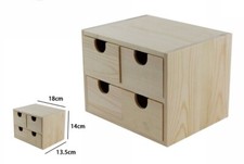 x Mini Cassettiera In Legno