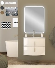 Mobile bagno curvo - sospeso, cm