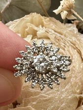 Anello Oro 18 Kt Diamante Centrale O,50 Punti Di Carato Più O,45 Ct Di Contorno