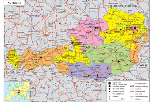 Mappa dell austria - mappa, dell'austria