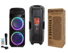 Mr Dj PSBAT6200 Dual 15-Inch 4000 Watt Max Power 3 Way Party Speaker with