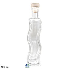 BOTTIGLIA ONDA 100 CC IN VETRO CON TAPPO SILICONE PER AMARO LIQUORE LIMONCELLO