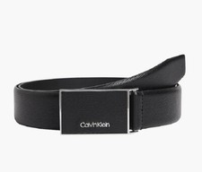 Cintura-Belt uomo CALVIN KLEIN K50K507522 BAX Leather Inlay Plaque 35mm - Nero