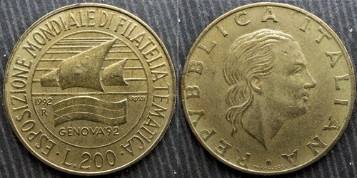 Italy 200 lire 1992 - italy,