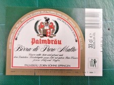 ETICHETTA BIRRA  PALMBRAU BIRRA DI PURO MALTO, 33 cl