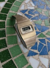 Vintage Lcd Digital Watch Quartzmatic Gold Tone From 1976