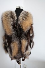 100% originale pelliccia di volpe gilet/giacca pelliccia/sciarpa pelliccia/mantello//collo pelliccia marrone/scialle