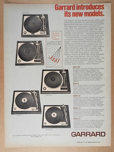 Pubblicità garrard zero 100c - pubblicità,