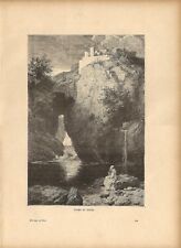 Stampa antica POZZUOLI Bagno di Diana Napoli 1885 Antique print