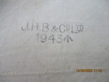 ESERCITO INGLESE TELO X BRANDA O LETTIGA TELA PESANTE 70X175 ORIGINALE 1943 WWII