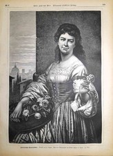 Stampa antica FIRENZE RAGAZZA