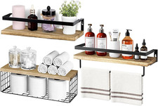 Set di 3 Mensole Muro Legno