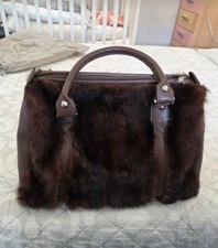 Borsa A Mano In Pelle E Visone