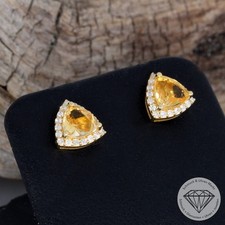 Orecchini in citrino brillante valore 750€ in oro giallo 750 18 kt