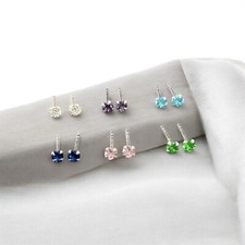 Orecchini P.Luce Zircone Tondo mm.2,5 Argento 925 Sterling Nickel Free  Color