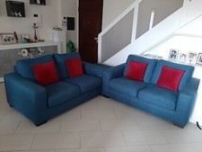 2 X DIVANI POLTRONESOFA' MODELLO REGGIOLO CON TESSUTO COLORE BLU