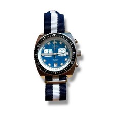 Orologio Uomo Zodiac Seadragon Cronografo Quadrante Blu 100m Impermeabile