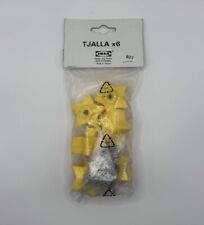 6x Maniglie pomelli vintage Ikea Tjalla a forma di stella gialla per ante armadio - NUOVO