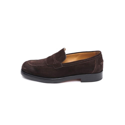 Hermes suede logo moccasin - hermes,