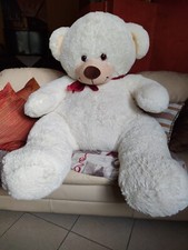 Peluche Orso Gigante Alto circa 130 cm. Pupazzo Bambini Morbido Bianco