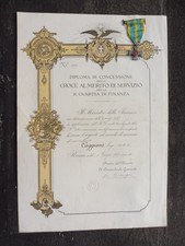 DIPLOMA E MEDAGLIA CROCE AL MERITO DI SERVIZIO ARGENTO 800 REGIA GUARDIA FINANZA