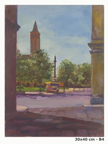 Quadro olio veduta - olio, duomo