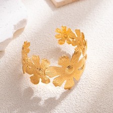 Bracciale donna fiori metallo