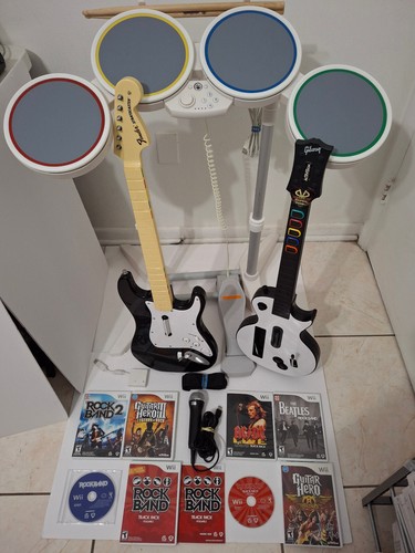 Nintendo wii rock band guitar - nintendo,