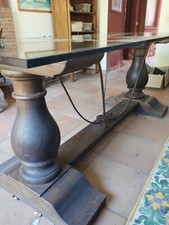 Tavolo legno massello di castagno e ferro battuto stile 600 rustico usato