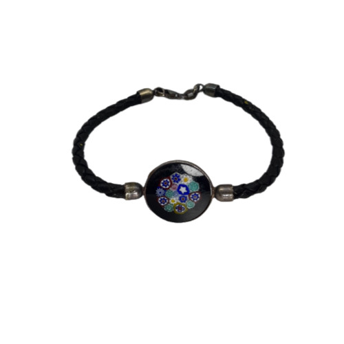 Bracciale murrine cuoio - bracciale,