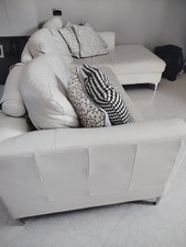 Divano bianco in pelle  DONDI SALOTTI  modello SPAYDER  3 posti +chaise longue 