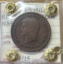 MONETA REGNO D’ITALIA NAPOLEONE I 1 SOLDO 1813 MILANO sigillata BB/SPL