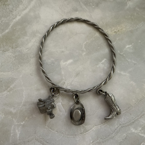 Western charm bracelet twisted - western,