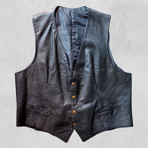Gilet vintage vera pelle - in,