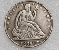 Mezzo dollaro argento 1855 S