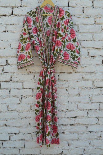 Abito lungo kimono floreale