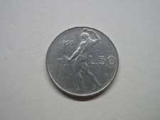 REPUBBLICA ITALIANA 50 lire Vulcano 1° tipo 1955 Condizioni BB                  