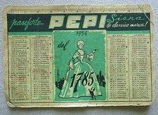 CALENDARIETTO PUBBLICITARIO PANFORTE PEPI SIENA  1954