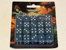 Games Workshop Warhammer 40K Dark Eldar Drukhari dadi nuovi con scatola fuori produzione GW WH40K