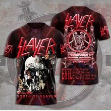 T-shirt unisex Trend Slayer Metal Rock stampa 3D taglia intera