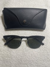 Occhiali da sole Ray Ban, unisex, neri, nuovi mai usati. Montatura in metallo