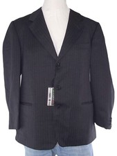 Dalton & Forsythe Giacca Uomo Taglia 54 D6 Antracite Gessato Lana Vergine Blazer