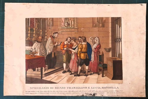 Stampa antica promessi sposi - antica,