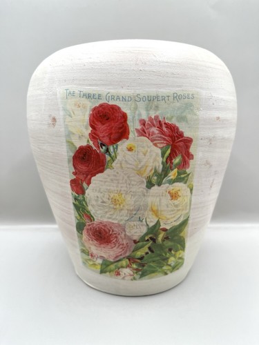 Vaso ceramica decoupage